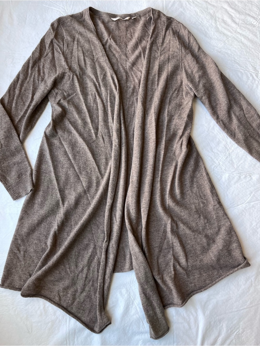 Soft Surroundings 100% Cashmere Delphine Tan Cardigan Sweater